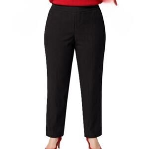 Nicole Miller Pants Size XL Black Pull On Straight Leg High Rise Stretch Profess